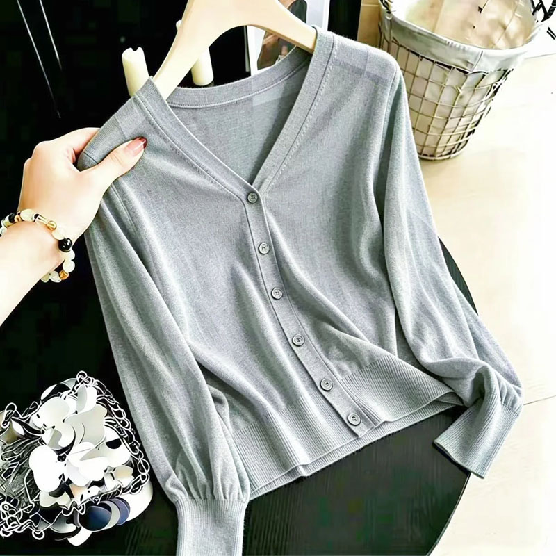 Summer Clothing Yarn - Knitted Sweater Women Cardigans Fashion Black