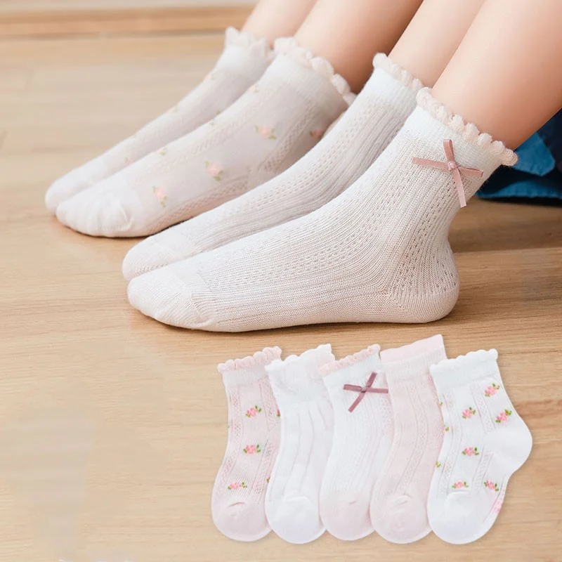 Summer Clothing Baby Girl - Kids Socks 5 Pairs/Lot Spring Summer