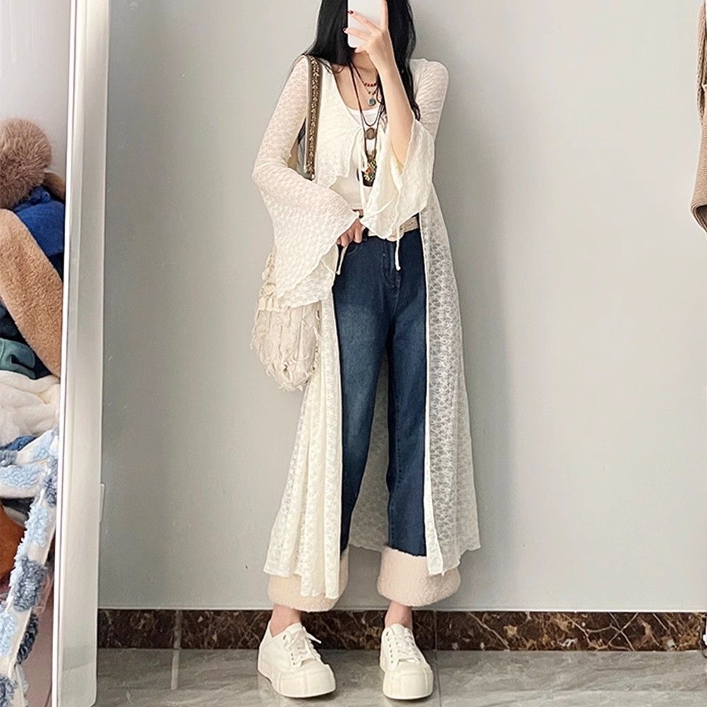Summer Clothing Yarn - 2026 Summer New Lace Oversized Cardigan