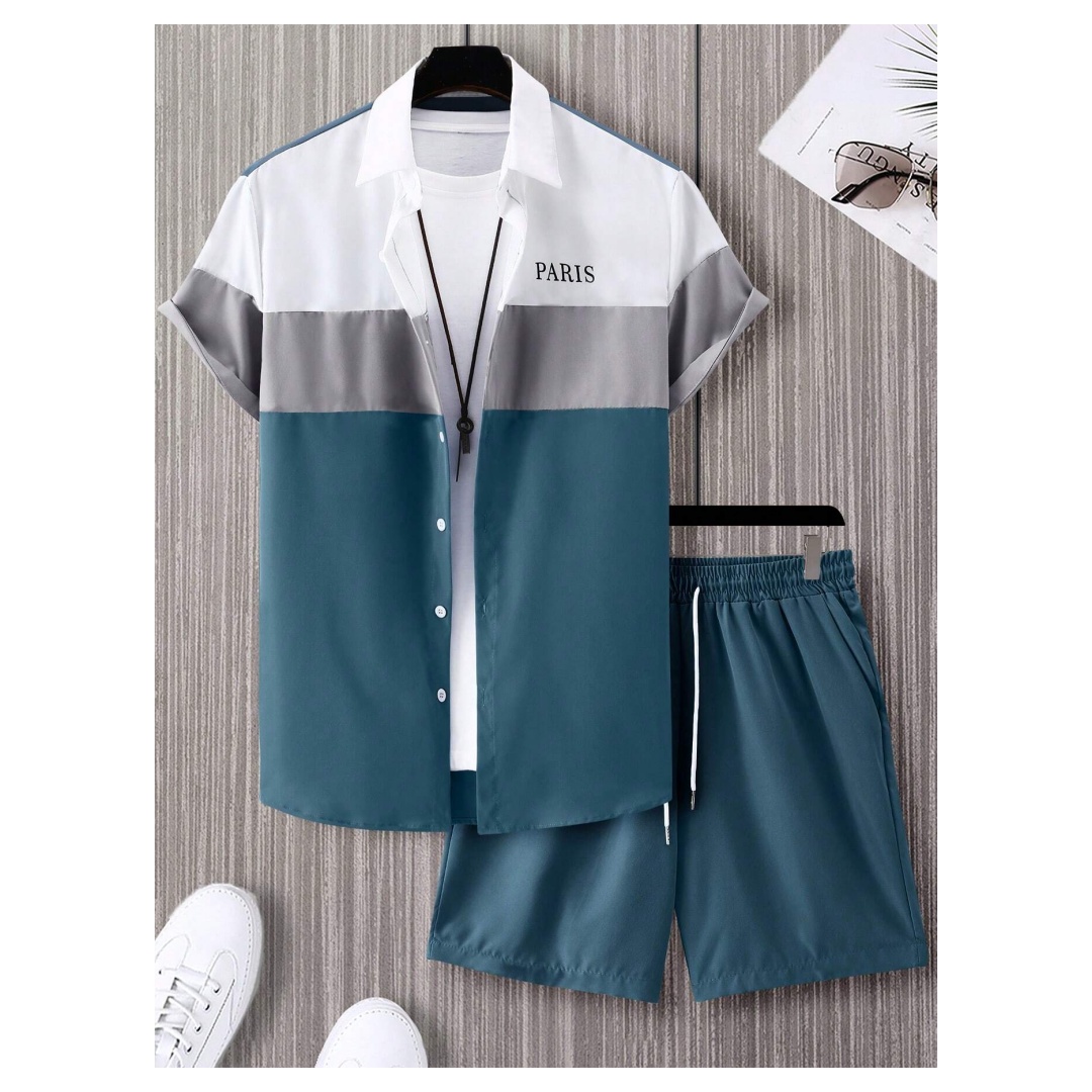 Summer Clothing Men Fashion - Men's Fashion Suit Blue And White