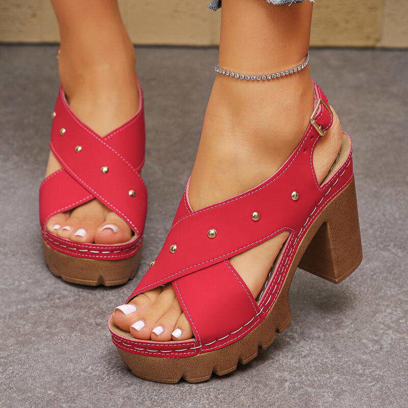 Summer Clothing Sale Women - Vintage Super High Heel Cross Strap