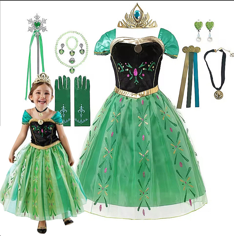 Anna Costume For Kids Girl Fan - Summer Clothing Kids recension och pris