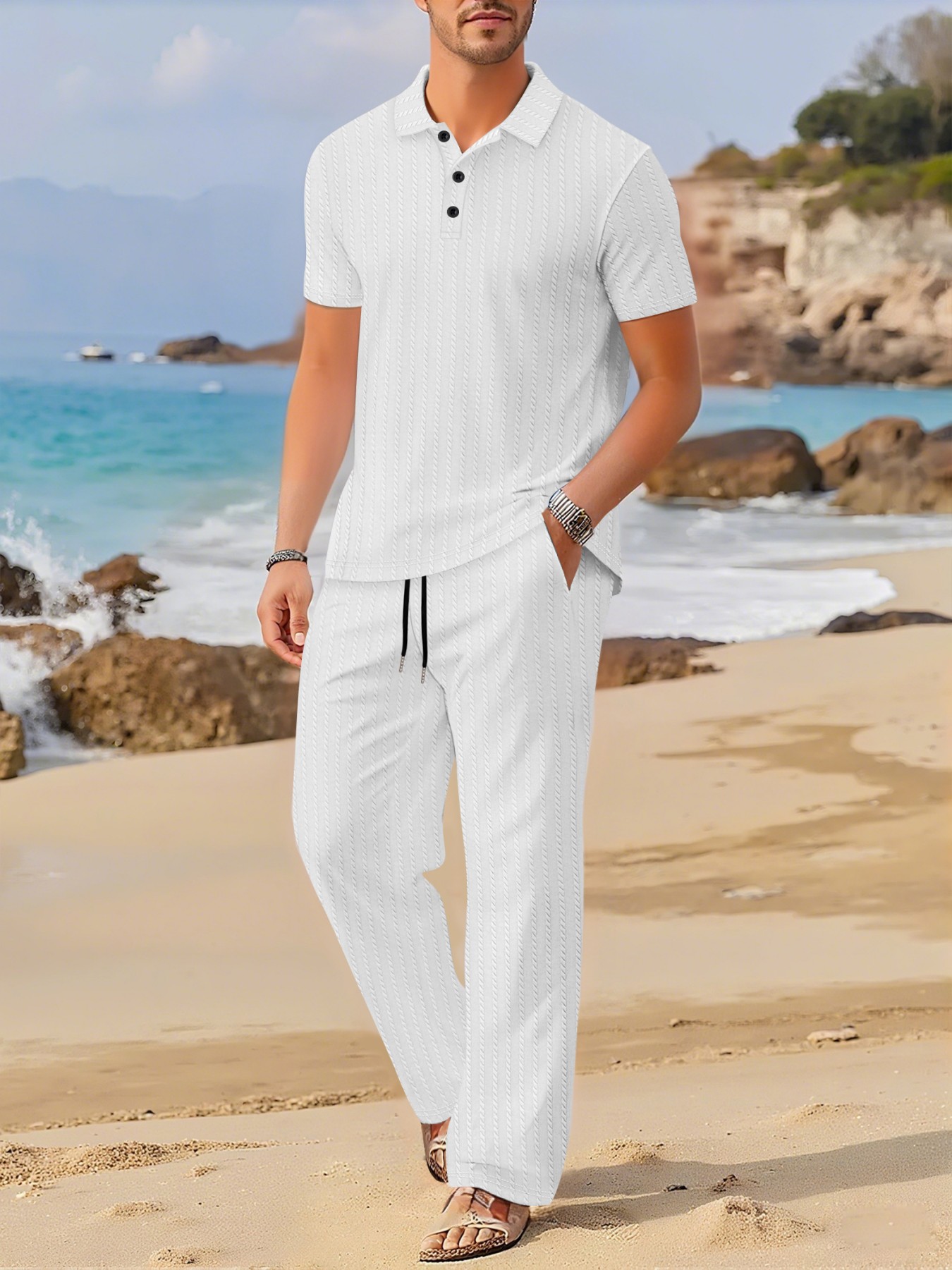 Summer New Flip-Collar Short-S - Summer Clothing Sets Men recension och pris