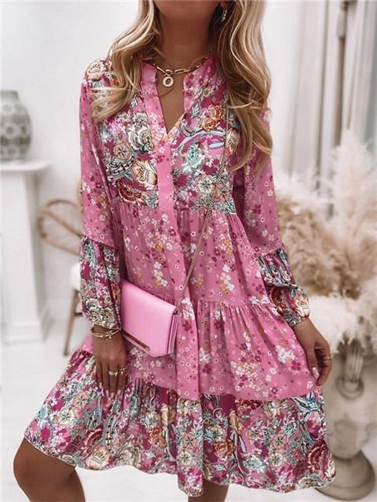 Casual Floral Print Dresses Fo - Summer Zara recension och pris