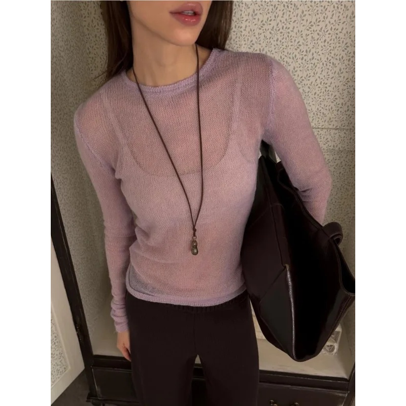 Women's Thin Knitted Sweater S - Summer Clothing Yarn recension och pris