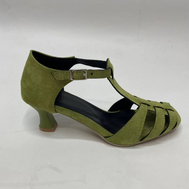 Women's Green Suede Kitten Hee - Summer Clothing Sale Women recension och pris