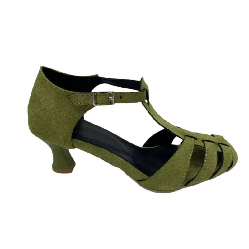 Women's Green Suede Kitten Hee - Summer Clothing Sale Women recension och pris