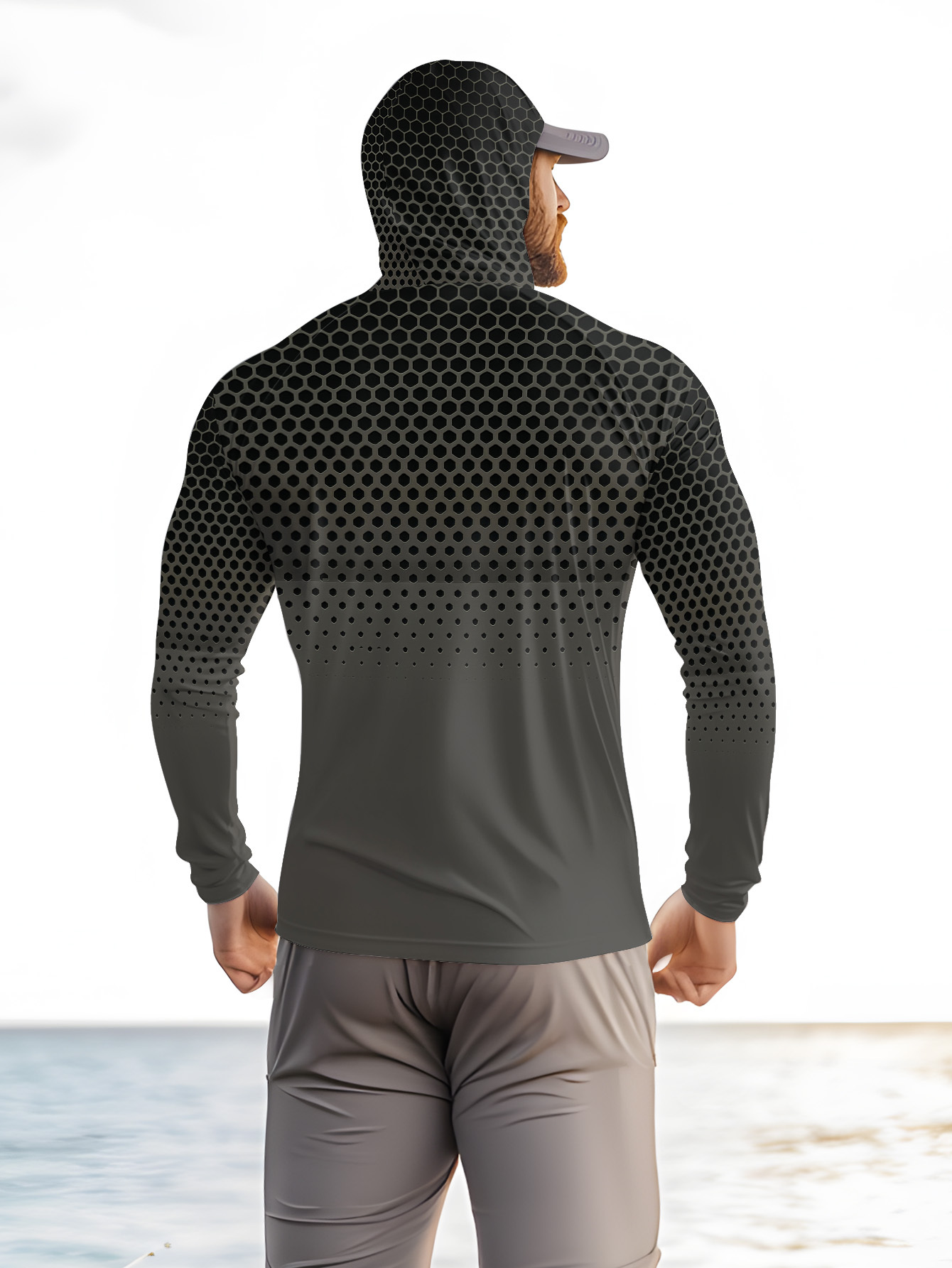 Men Hood Fishing Shirt long sl - Summer Clothing Mens recension och pris