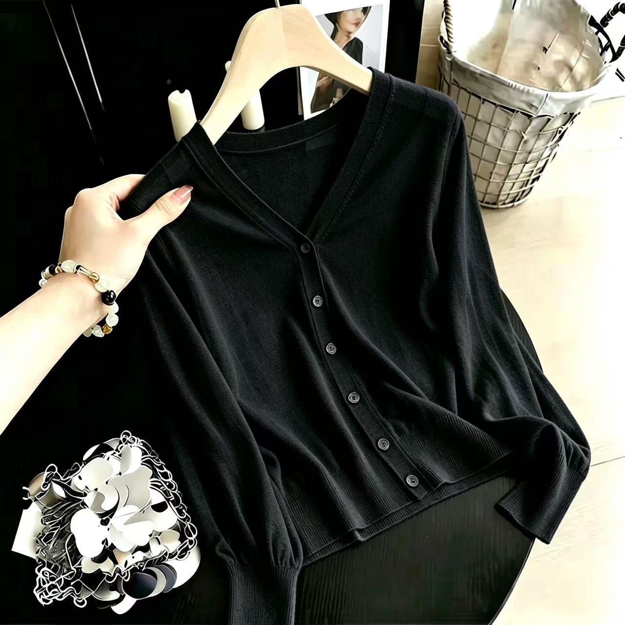 Knitted Sweater Women Cardigan - Summer Clothing Yarn recension och pris
