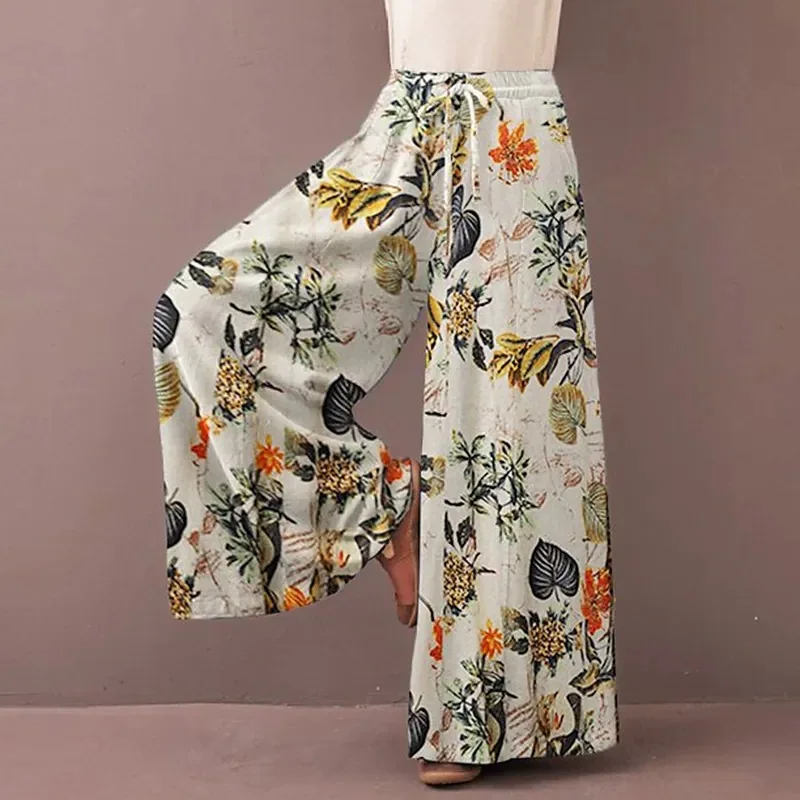 Boho Floral Wide Leg Pants Wom - Palazzo Pant Wide recension och pris