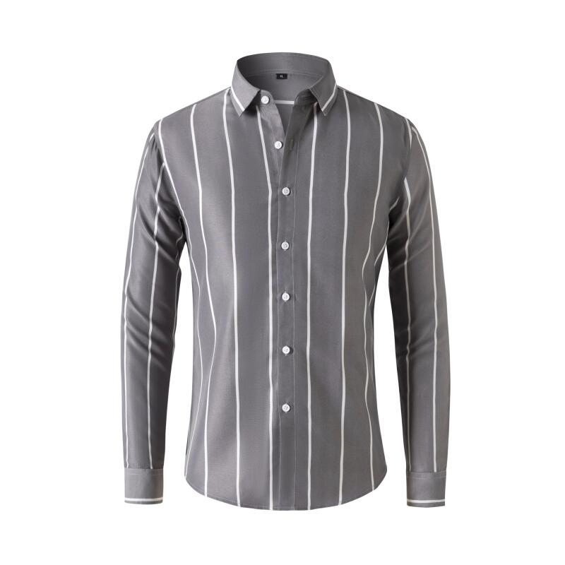 Men's Striped Dress Shirt Long - Summer Clothing Men Fashion recension och pris