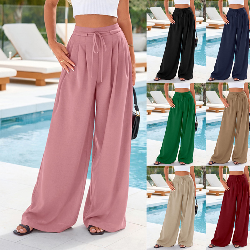 Women High Waist Drawstring Wi - Palazzo Pant Wide recension och pris