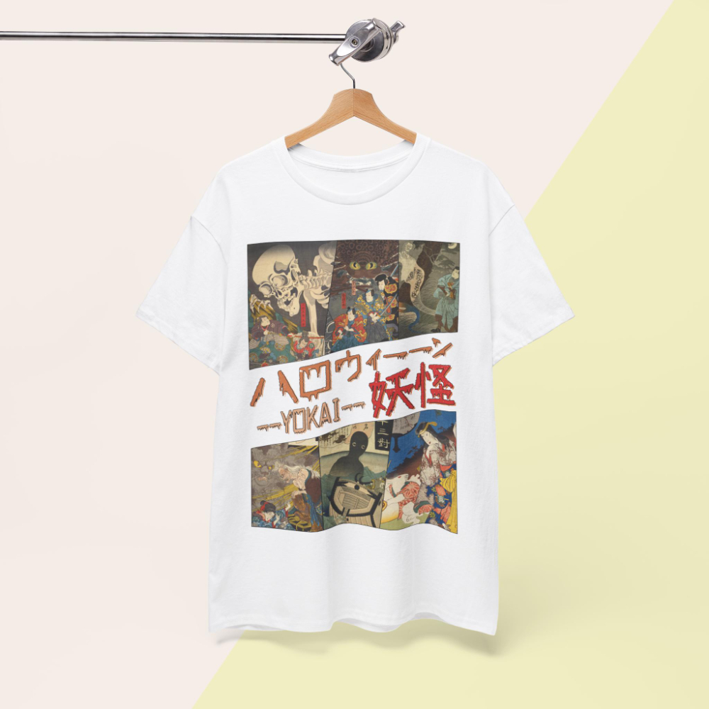 Vintage Yokai T-Shirt Utagawa  - Japanese Summer Clothing Men recension och pris