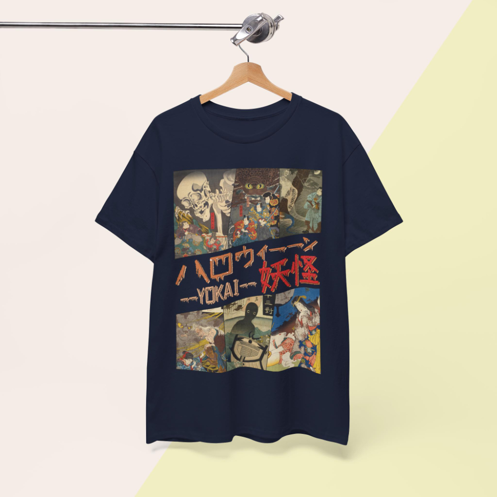 Vintage Yokai T-Shirt Utagawa  - Japanese Summer Clothing Men recension och pris