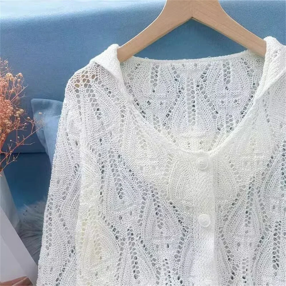 Cardigan Women Hollow Out Crop - Summer Clothing Yarn recension och pris