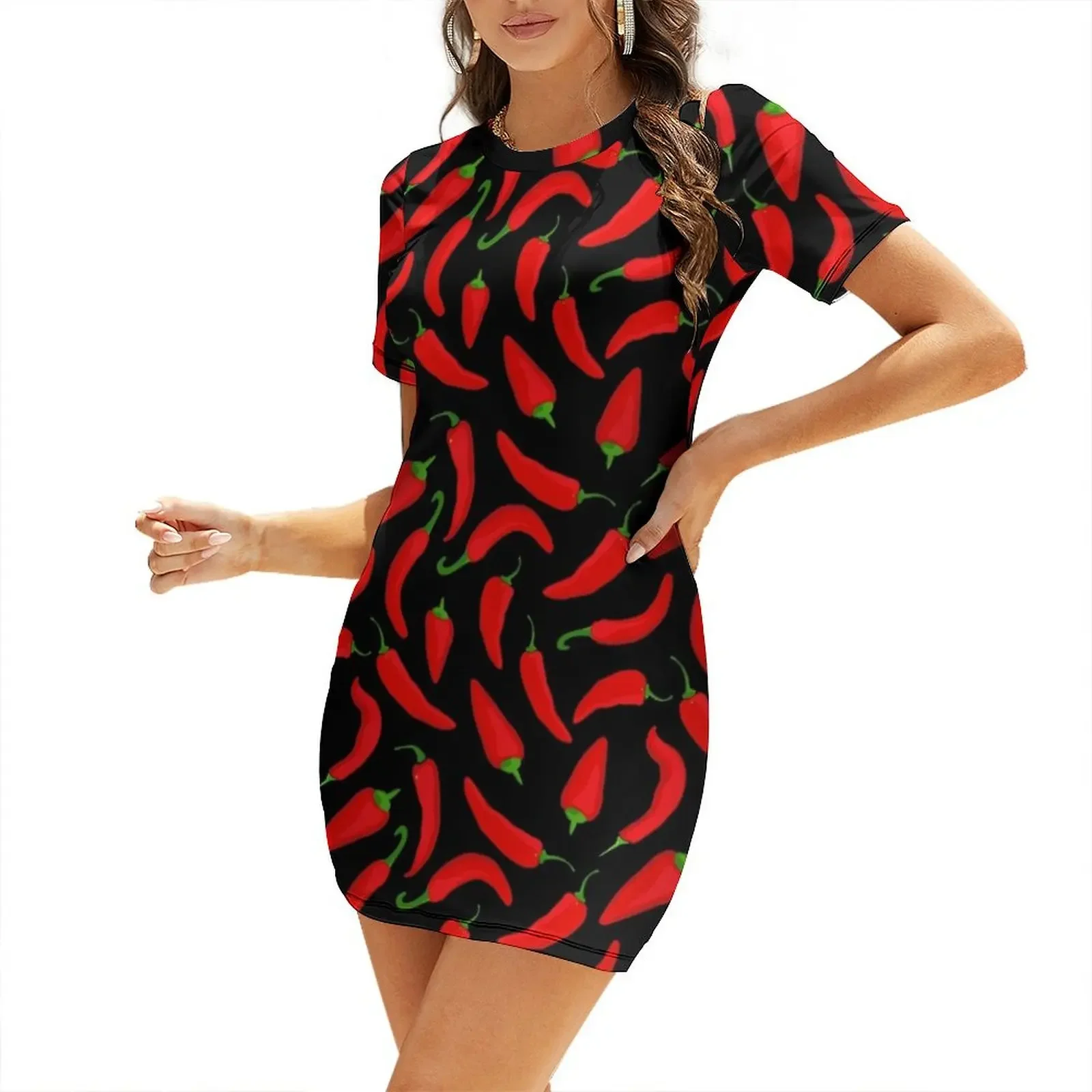 Red Chilli Pepper Pattern on B - Summer Clothing Online recension och pris