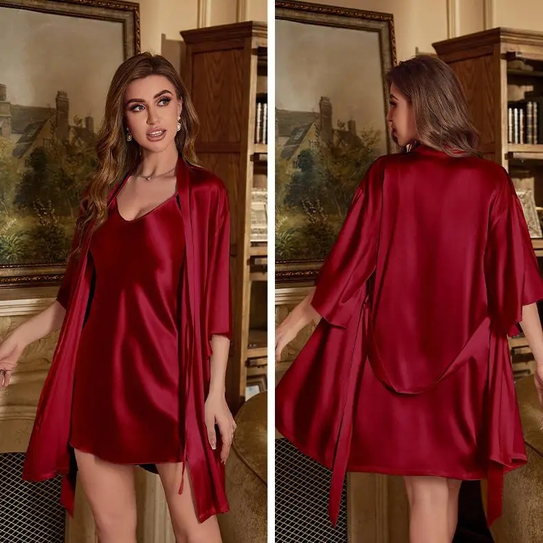 2PC Robe Suit Women Rayon Bath - Summer Nights Clothing recension och pris