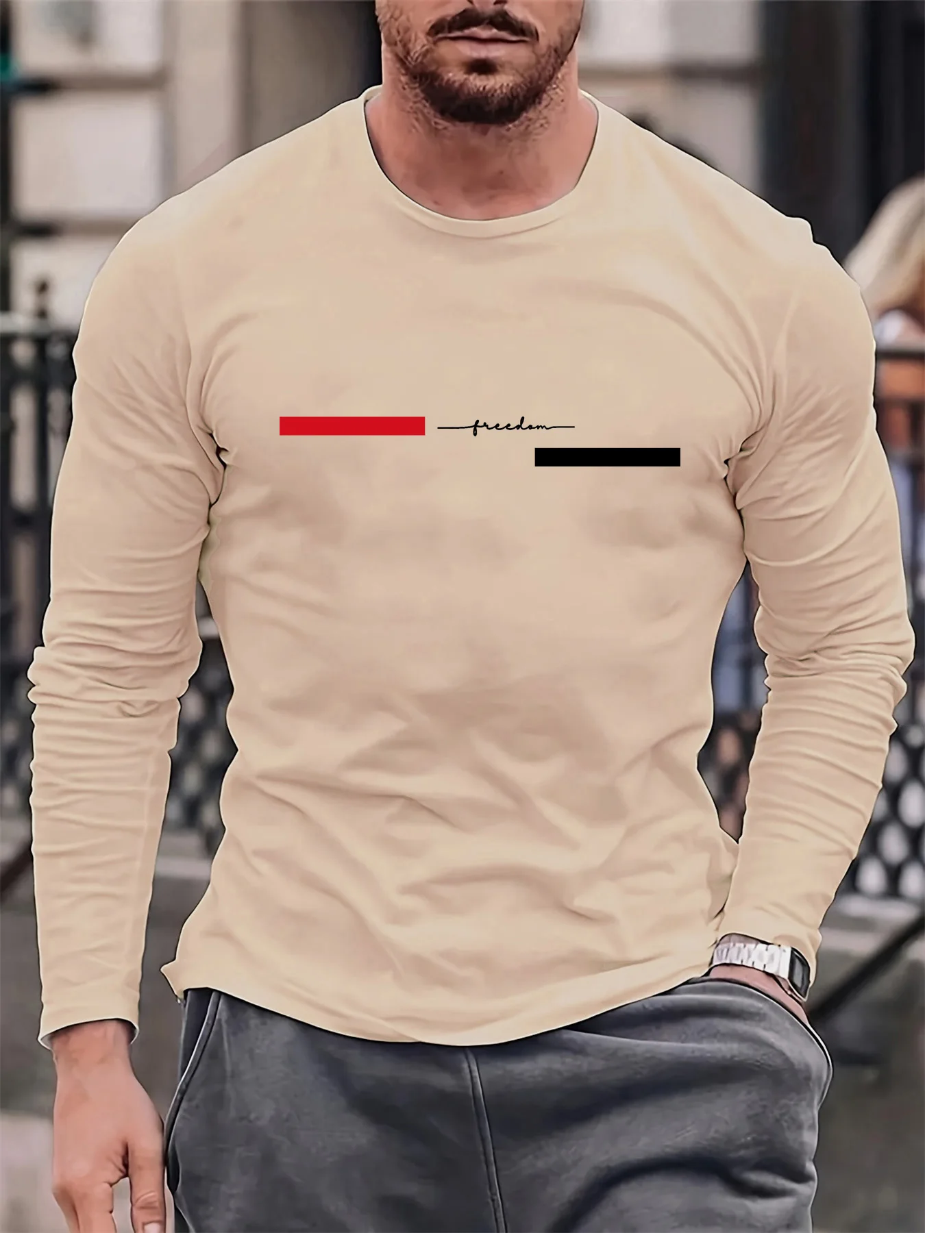 Red black Line men's long slee - Summer Quotes recension och pris