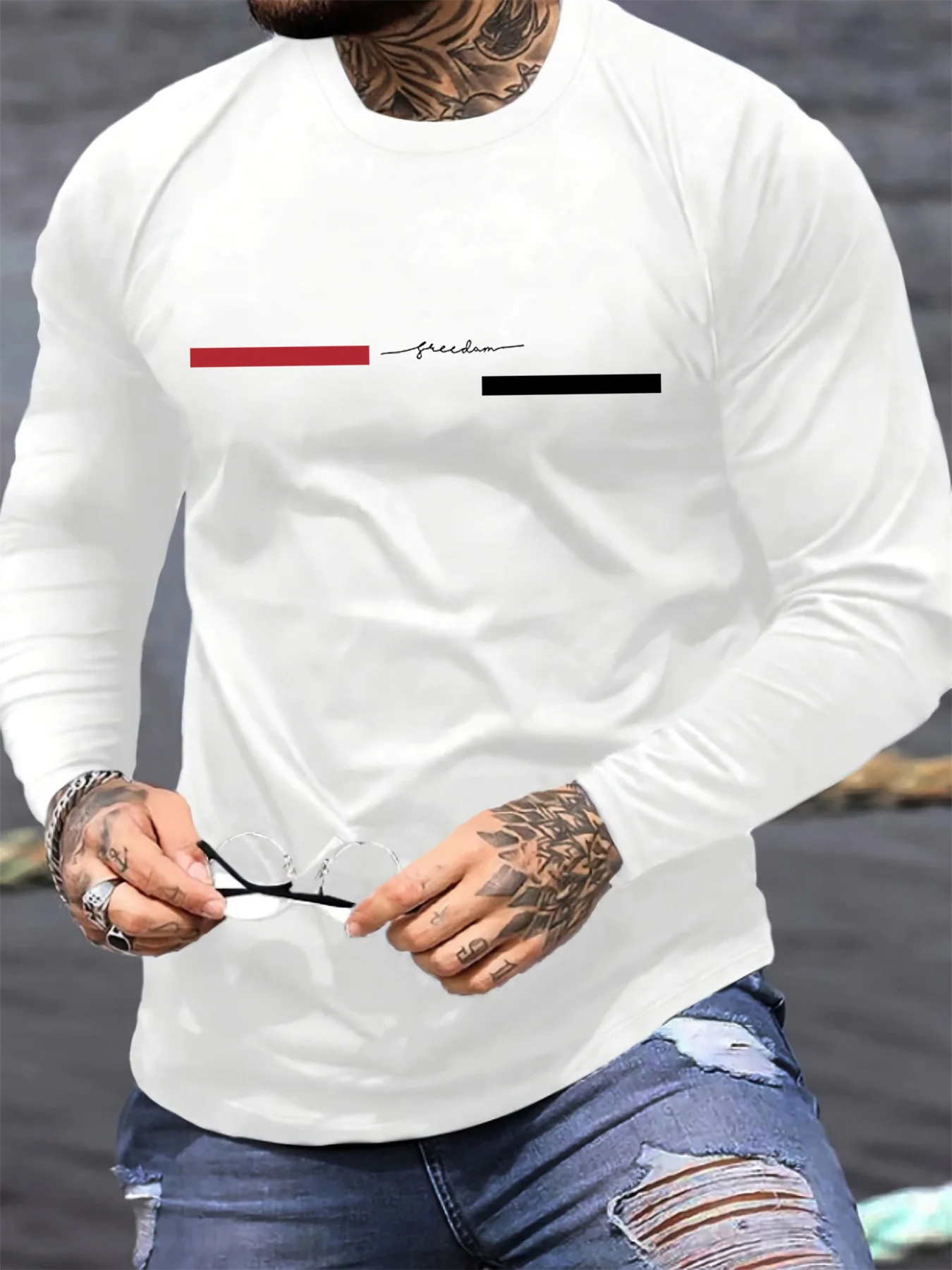 Red black Line men's long slee - Summer Quotes recension och pris