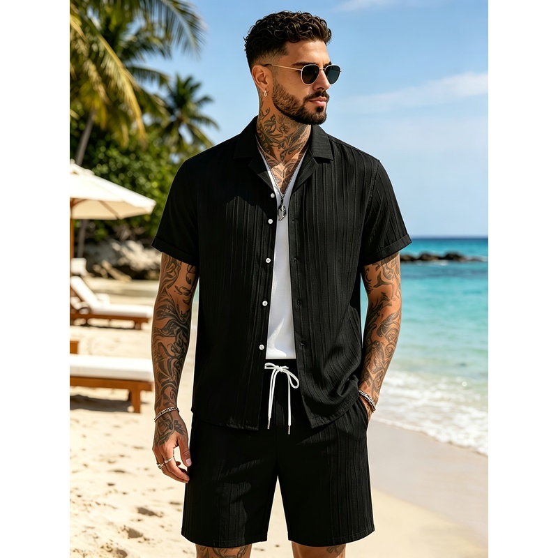 2Men's Summer Casual Suit Set， - Summer Clothing Sets Men recension och pris