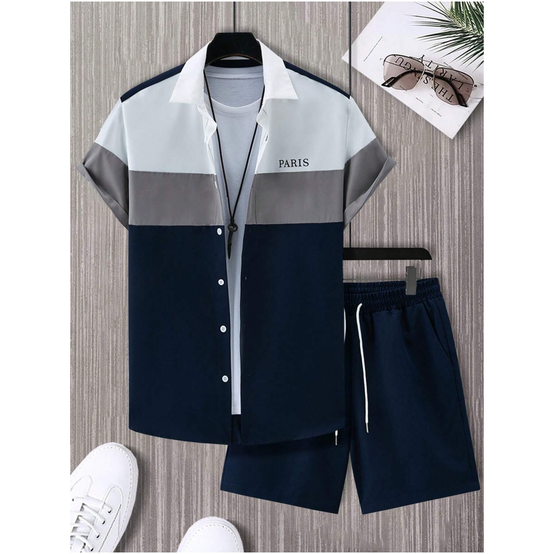 Men's Fashion Suit Blue And Wh - Summer Clothing Men Fashion recension och pris