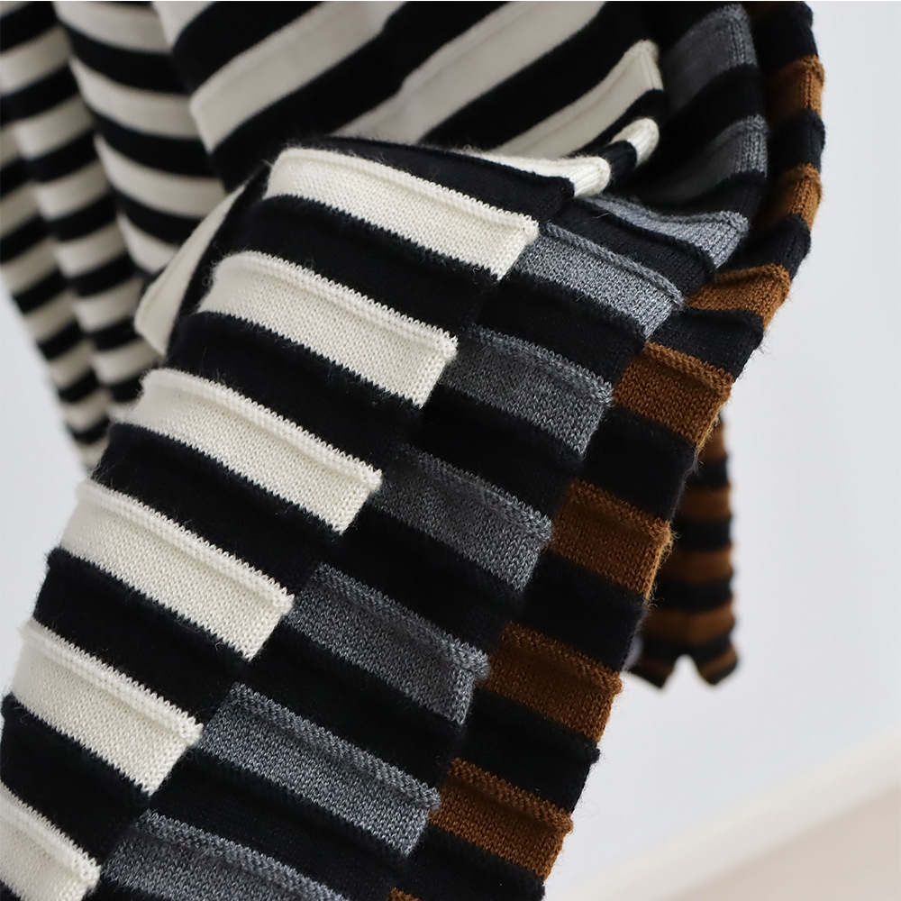 Crew Neck Striped Knitted Pull - Summer Clothing Yarn recension och pris