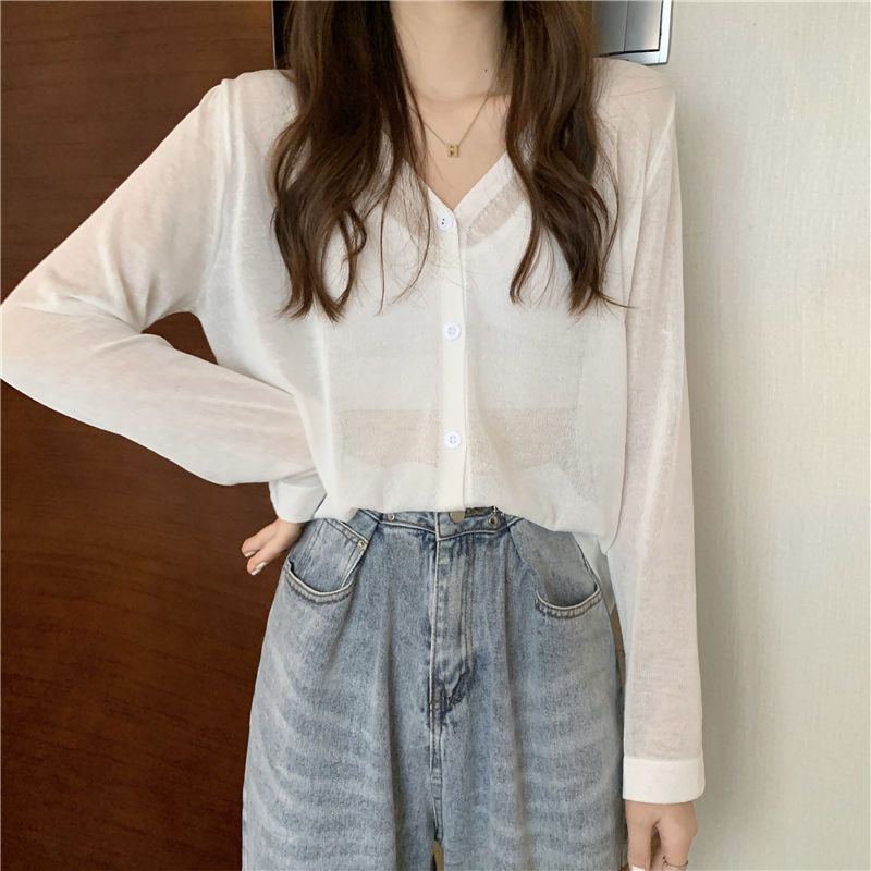 Candy Color Thin Knit Cardigan - Summer Clothing Yarn recension och pris