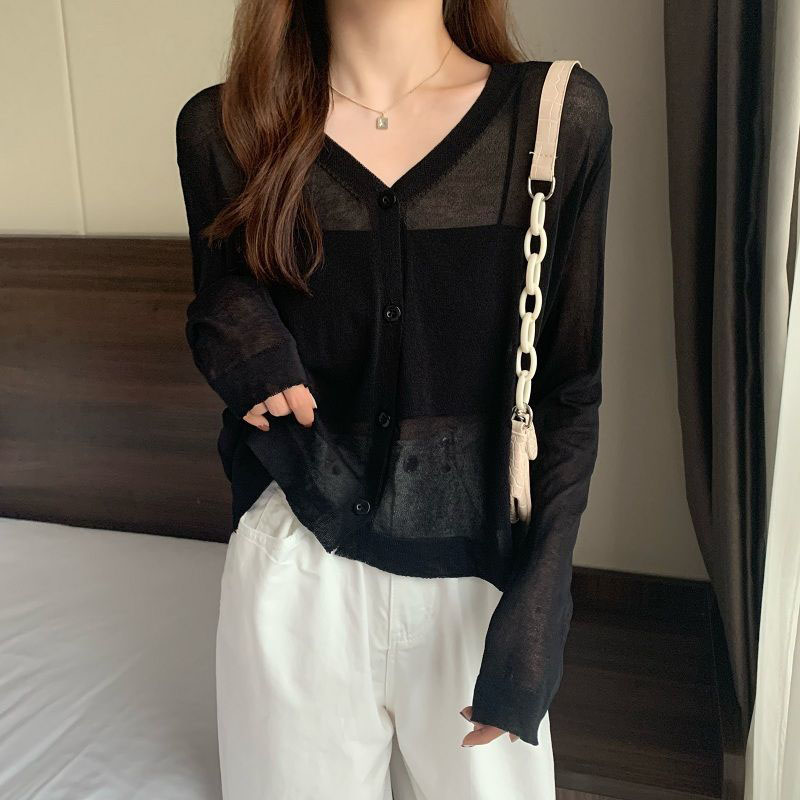 Candy Color Thin Knit Cardigan - Summer Clothing Yarn recension och pris