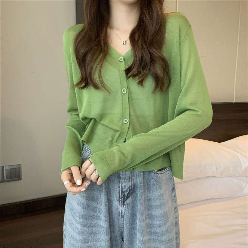 Candy Color Thin Knit Cardigan - Summer Clothing Yarn recension och pris