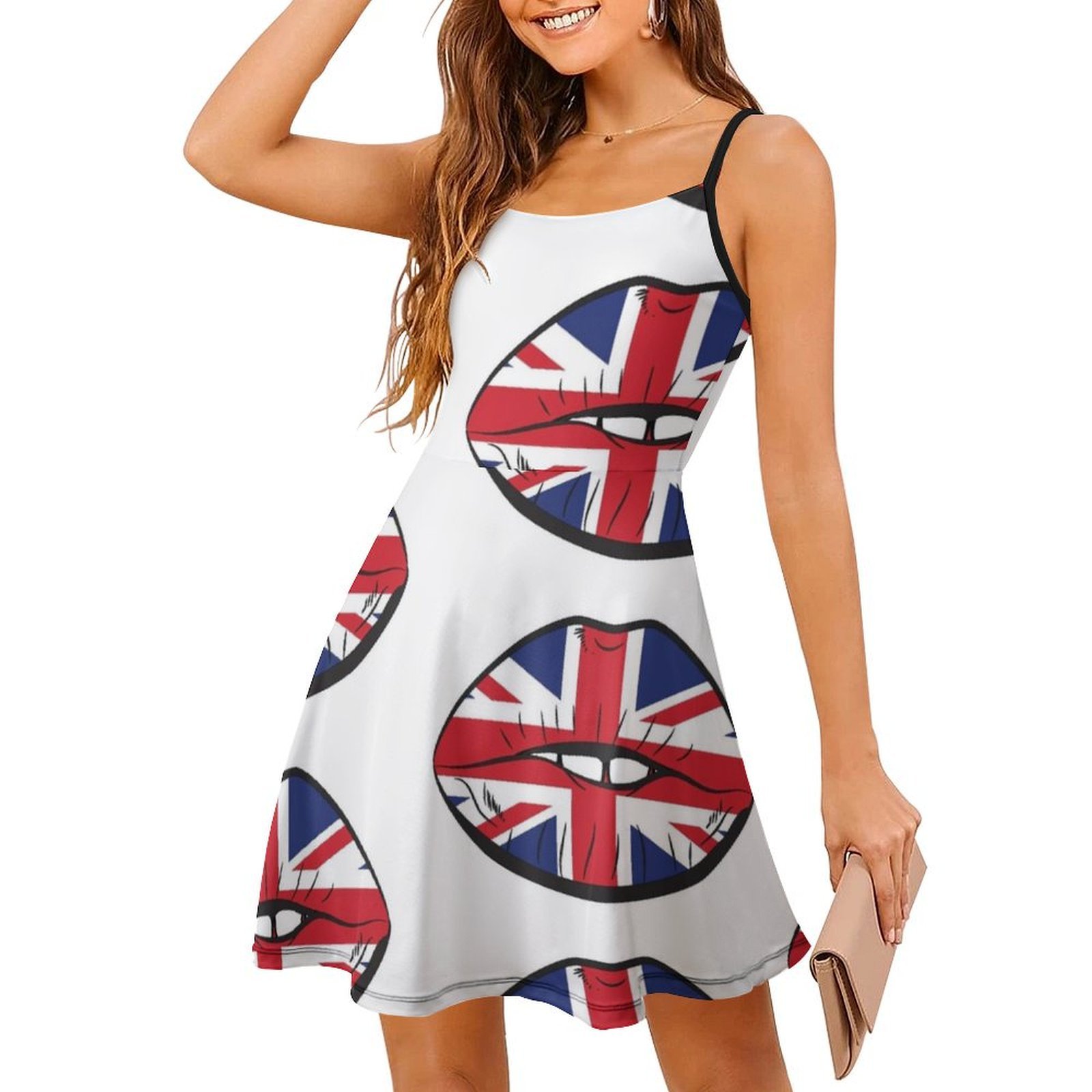 British Flag Fan Lips Uk Fan U - Womens Summer Clothing Uk recension och pris